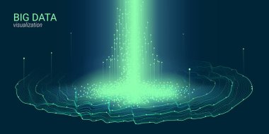 Soyut 3d büyük veri görselleştirme.