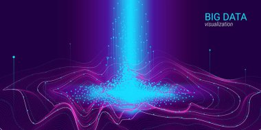 Soyut 3d büyük veri görselleştirme.