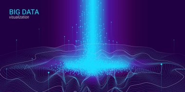 Soyut 3d büyük veri görselleştirme.