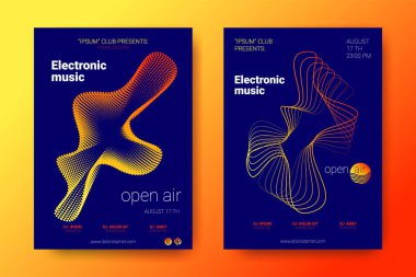 Renkli müzik afişlerin dalga ile mermi bozuk.