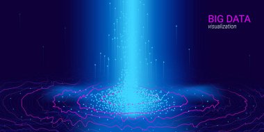 Soyut 3d büyük veri görselleştirme.