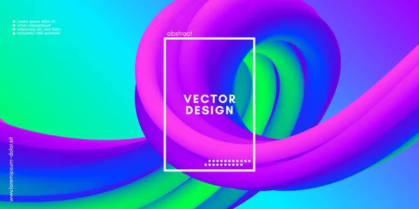 Fondo 3d moderno. Forma líquida abstracta colorida de la onda . — Vector de stock