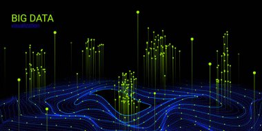 Dalga 3d arka plan. Büyük veri görselleştirme.