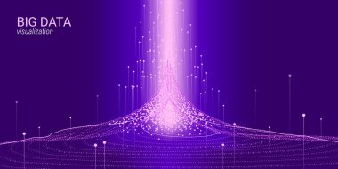 Dalga 3d büyük veri görselleştirme. Analiz Infographic.