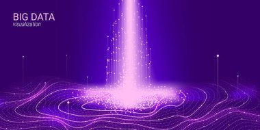 Dalga 3d büyük veri görselleştirme. Analiz Infographic.