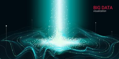 Fütüristik soyutlama. Büyük veri görselleştirme.