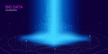 Soyut 3d büyük veri görselleştirme.