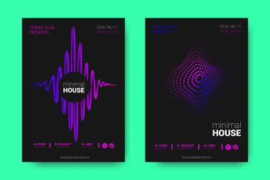 Müzik posterler ekolayzır ve dalga ile daireler bozuk.