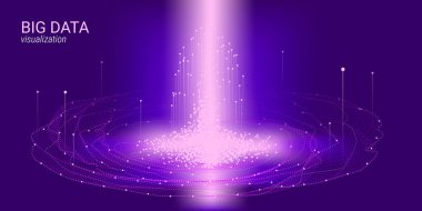 Dalga 3d büyük veri görselleştirme. Analiz Infographic.
