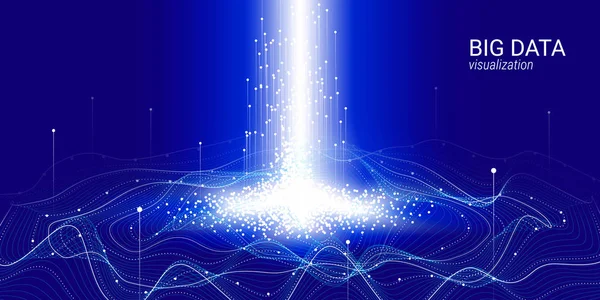 Dalga 3d büyük veri görselleştirme. Analiz Infographic.