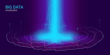 Soyut 3d büyük veri görselleştirme.