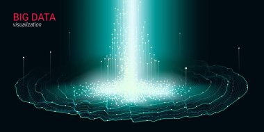 Fütüristik soyutlama. Büyük veri görselleştirme.
