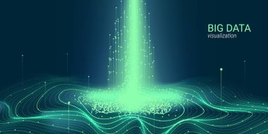 Soyut 3d büyük veri görselleştirme.