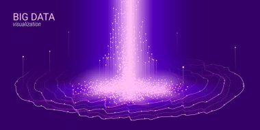 Dalga 3d büyük veri görselleştirme. Analiz Infographic.