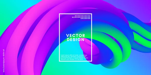 Fond 3d moderne. Forme liquide abstraite de vague colorée . — Image vectorielle