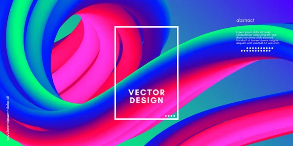 Fondo 3d moderno. Forma líquida abstracta colorida de la onda . — Vector de stock