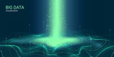Soyut 3d büyük veri görselleştirme.