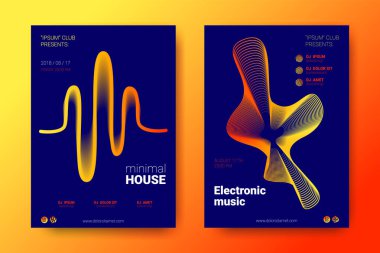 Renkli müzik afişlerin dalga ile mermi bozuk.