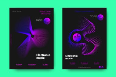 Müzik posterler ekolayzır ve dalga ile daireler bozuk.