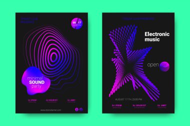 Müzik posterler ekolayzır ve dalga ile daireler bozuk.