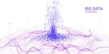 Dalga 3d büyük veri görselleştirme. Analiz Infographic.