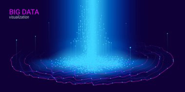 Soyut 3d büyük veri görselleştirme.