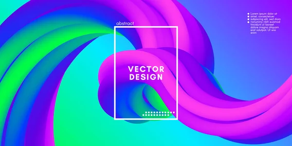 Fondo 3d moderno. Forma líquida abstracta colorida de la onda . — Vector de stock