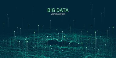 Soyut 3d büyük veri görselleştirme.