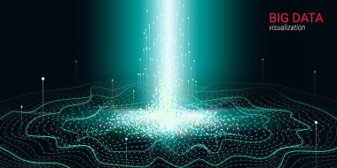 Fütüristik soyutlama. Büyük veri görselleştirme.
