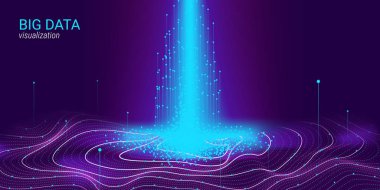Soyut 3d büyük veri görselleştirme.