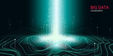 Fütüristik soyutlama. Büyük veri görselleştirme.