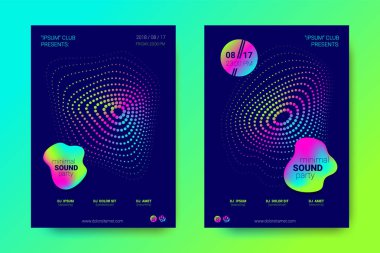 Müzik el ilanları seti dalga çizgileri ve distorsiyon.