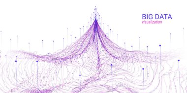 Dalga 3d büyük veri görselleştirme. Analiz Infographic.