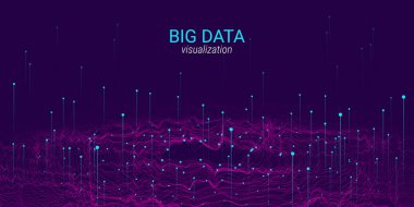 Soyut 3d büyük veri görselleştirme.