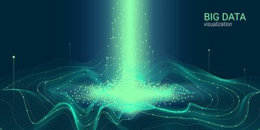 Soyut 3d büyük veri görselleştirme.