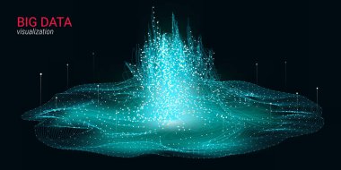 Fütüristik soyutlama. Büyük veri görselleştirme.