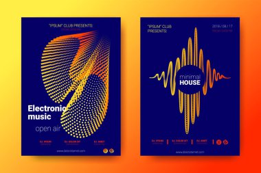 Renkli müzik afişlerin dalga ile mermi bozuk.