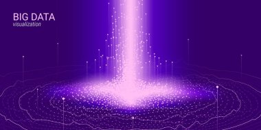 Dalga 3d büyük veri görselleştirme. Analiz Infographic.