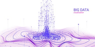 Dalga 3d büyük veri görselleştirme. Analiz Infographic.