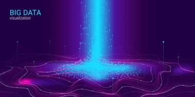 Soyut 3d büyük veri görselleştirme.
