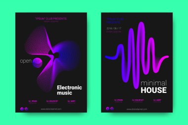 Müzik posterler ekolayzır ve dalga ile daireler bozuk.