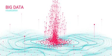 Dalga 3d büyük veri görselleştirme. Analiz Infographic.