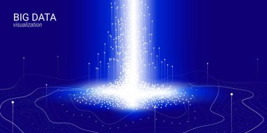 Dalga 3d büyük veri görselleştirme. Analiz Infographic.