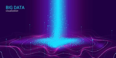 Soyut 3d büyük veri görselleştirme.