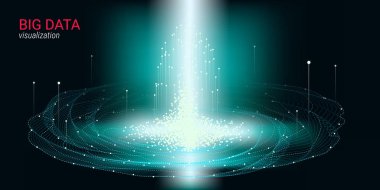 Fütüristik soyutlama. Büyük veri görselleştirme.