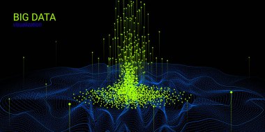 Dalga 3d arka plan. Büyük veri görselleştirme.