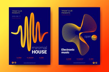 Renkli müzik afişlerin dalga ile mermi bozuk.