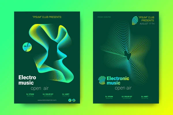 Elektronik müzik Fest poster. Vektör bozuk mermi ve şeritler.