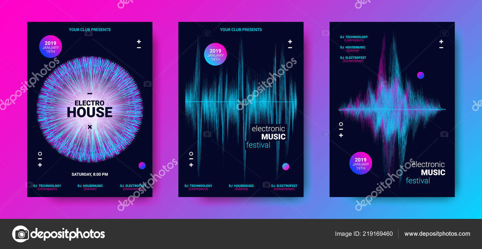 Electronic Music Sound Abstract Poster. Stock Vector by ©ingara 219169460