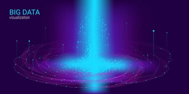 Soyut 3d büyük veri görselleştirme.
